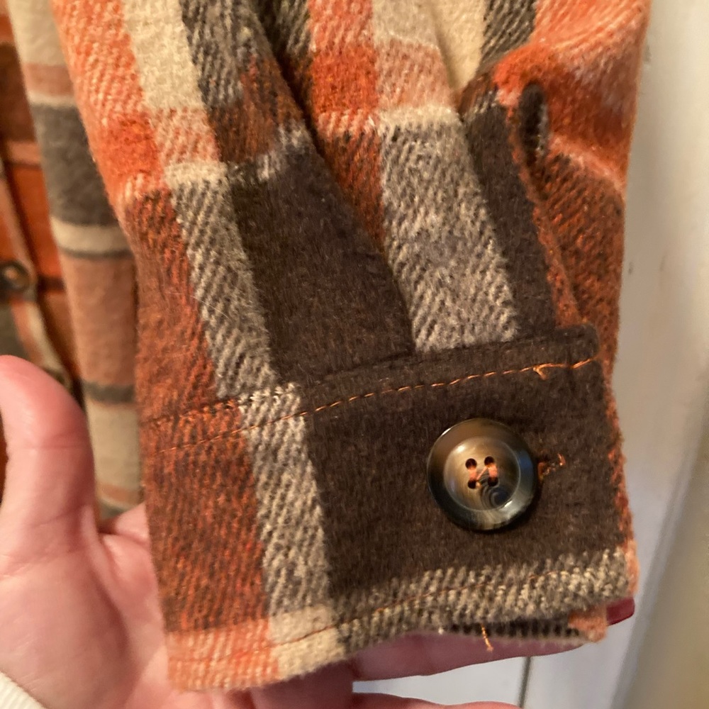 Orange & Black Long Flannel “Shacket”, size 2X. - Picture 3 of 4